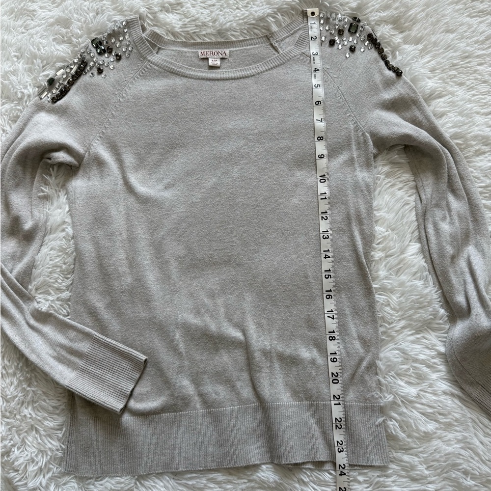 Merona Jeweled Shoulder Light Sweater - Picture 9 of 10